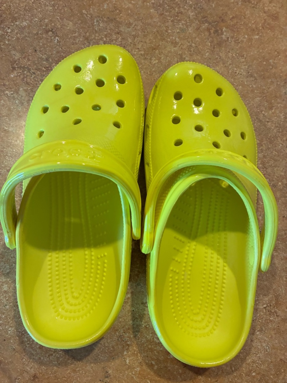 Crocs Shiny Yellow Foam Slip-On Clogs